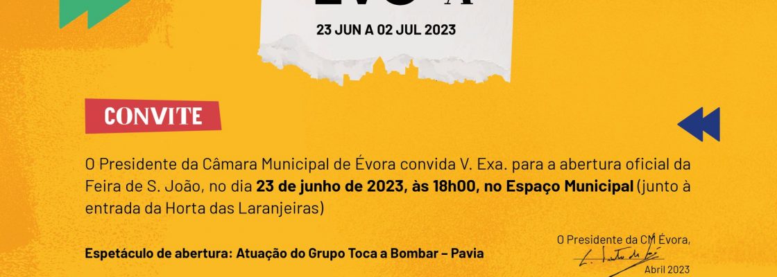 Aí está a Feira de S. João. Évora vai estar em festa de 23 de junho a 02 de julho